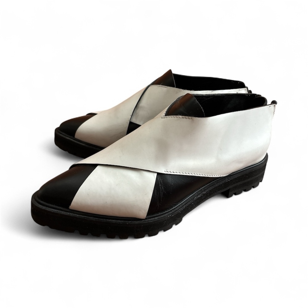 Proenza Schouler Black and White Shoe Booties Size 37.5 EU or 7 US